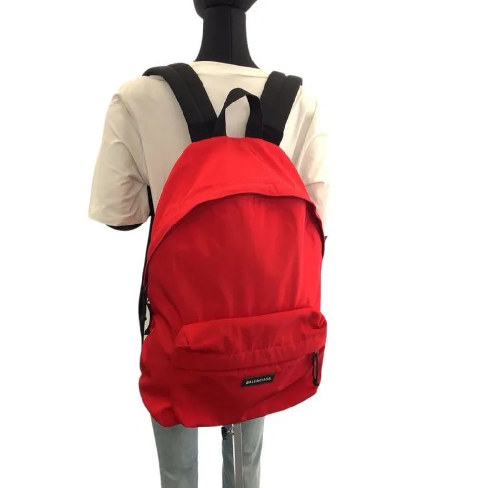 Balenciaga Explorer Red Black Nylon Backpack Daypack Backpack - Picture 7 of 9